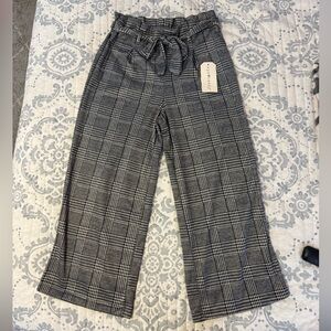 Eye Candy Monochrome Checkered Wide Leg capri Pants